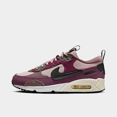 Nike Women's Air Max 90 Futura Casual Shoes In Diffused Taupe/black/plum Eclipse