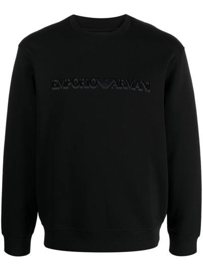 Emporio Armani Cotton Sweatshirt In Black