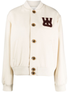 WALES BONNER NEUTRAL SORBONNE 56 VARSITY JACKET - WOMEN'S - WOOL/POLYAMIDE/VISCOSE/POLYESTER