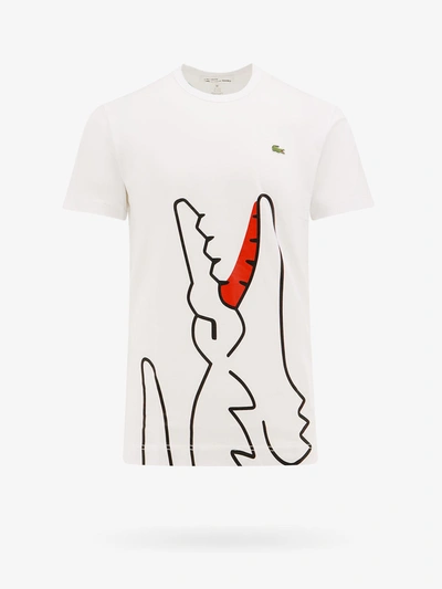 Max Mara Lacoste X Comme Des Garçons - Short Sleeve Printed Cotton T-shirt In White