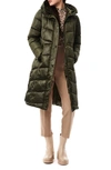 Bernardo Shiny Insulated Puffer Coat In Dark Green