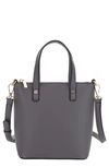 Mali + Lili Mia Mini Recycled Vegan Leather Crossbody Tote In Grey