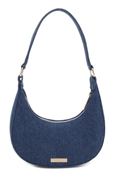 Mali + Lili Leilani Woven Denim Baguette Shoulder Bag In Blue Denim