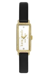 Kate Spade Women's Goldtone Stainless Steel, Cubic Zirconia & Leather Strap Watch/16mm X 32mm In White/black