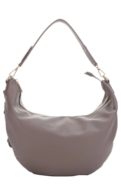 Mali + Lili Megan Recycled Vegan Leather Hobo Sling Bag In Mushroom