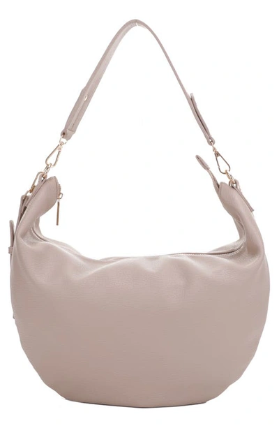 Mali + Lili Megan Recycled Vegan Leather Hobo Sling Bag In Light Taupe