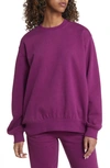 Bp. Fleece Detail Oversize Crewneck Sweatshirt In Purple Magenta