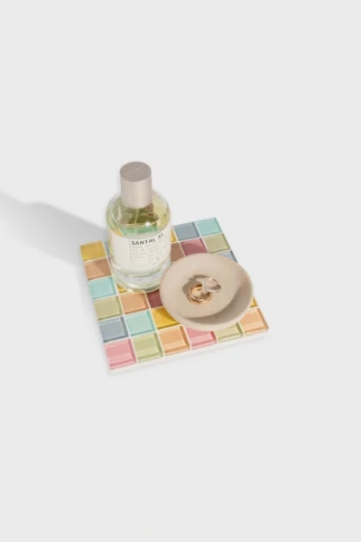 Subtle Art Studios Square Checkered Glass Tile Tray In Pastel Sprinkles At Urban Outfitters In Multi