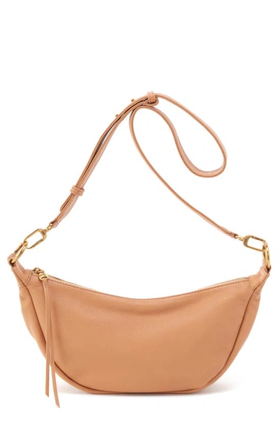 Hobo Knox Leather Crescent Crossbody Bag In Sepia