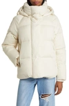 Levi's Hooded Puffer Jacket In Almond Milk