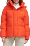 Levi's Hooded Puffer Jacket In Orange