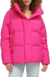 Levi's Hooded Puffer Jacket In Pink Peacock