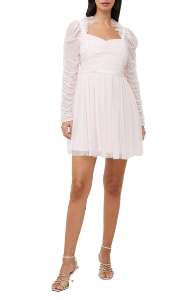 French Connection Edrea Long Sleeve Tulle Dress In Mauve Morn