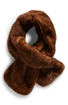 Ugg Faux Fur Pull Through Scarf In Natural