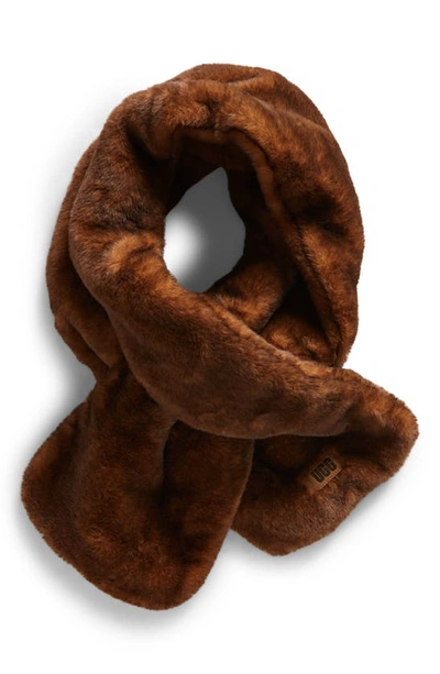 Ugg Faux Fur Pull Through Scarf In Beige