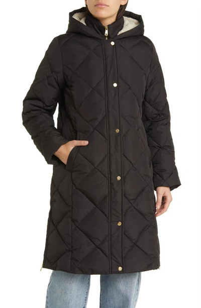 Lauren Ralph Lauren Longline Puffer Coat With Removable Vest In Black