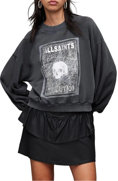 Allsaints Polestar Oversized Tayla Sweatshirt In Black
