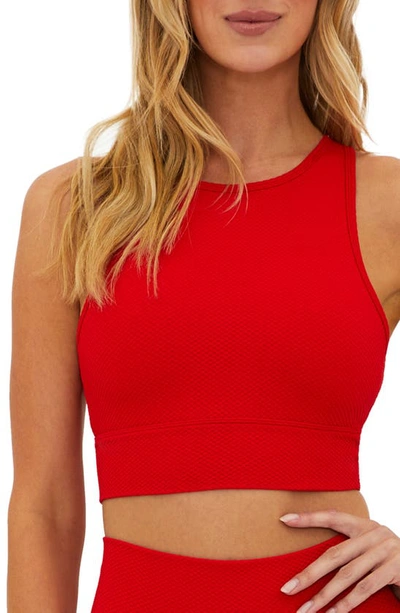 Beach Riot Azalea Crossback Crop Tank In Merry Tweed