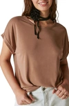 Lucky Brand Sandwash Dolman T-shirt In Mocha Mousse