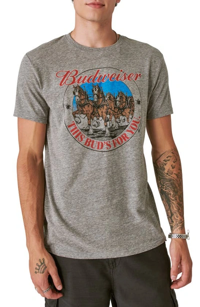 Lucky Brand Budweiser Clydesdale Graphic T-shirt In Heather Grey