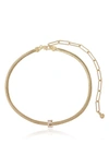Ettika Cubic Zirconia Initial Charm Necklace In Gold - E