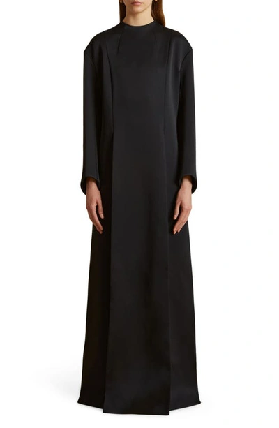 Khaite Clete Crepe Maxi Dress In Black