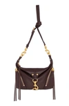 Rebecca Minkoff Small Julian Leather Crossbody In Cigaro