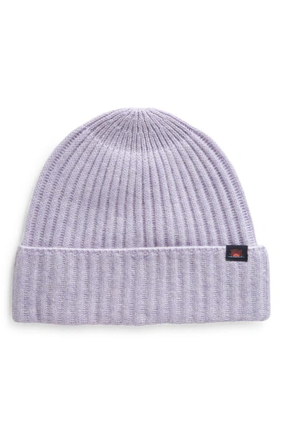 Faherty Ribbed Cashmere Beanie In Lavender