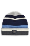 Faherty Stripe Workwear Merino Wool Beanie In Blue