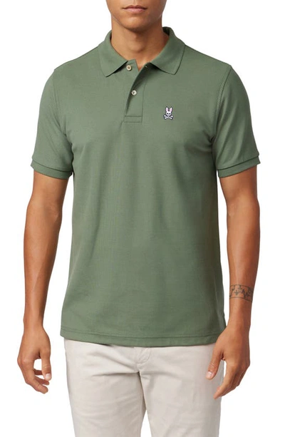 Psycho Bunny Classic Solid Piqué Polo In Laurel Wreath