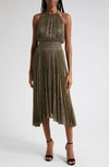 A.L.C RENZO II METALLIC PLEAT DRESS