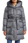 Via Spiga Hooded Puffer Jacket In Silver