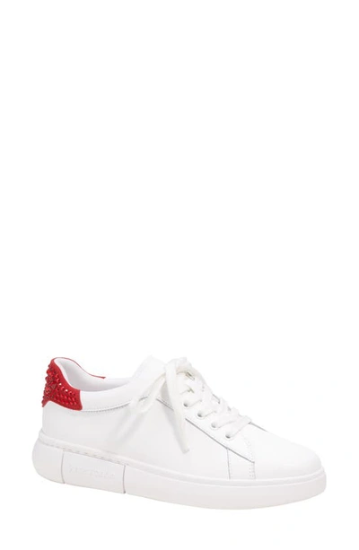 Kate Spade Lift Sneakers In True White/red