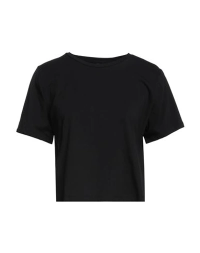 Pieces Woman T-shirt Black Size L Cotton In Black