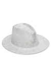 Eugenia Kim Blaine Glittery Wool Fedora In Light Gray