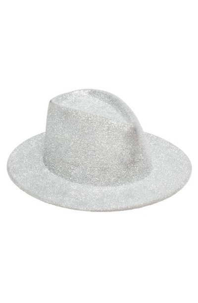 Eugenia Kim Blaine Glittery Wool Fedora In Light Gray