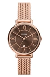 FOSSIL JACQUELINE MESH STRAP WATCH, 36MM
