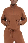 Ugg Cassady Micro Fleece Half Zip Top In Cedar Bark