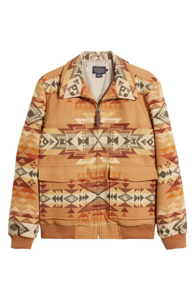Pendleton Colton Jacquard Wool Jacket In Highland Peak Tan