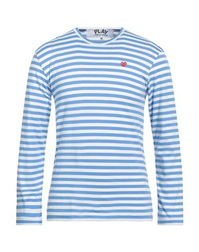 Comme Des Garçons Play Man T-shirt Azure Size Xl Cotton In Blue