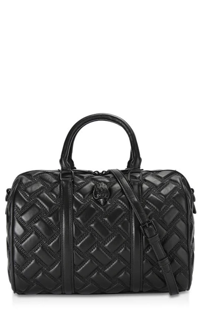 Kurt Geiger Kensington Boston Drench Quilted Leather Duffle Bag In Black