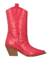 Aldo Castagna Woman Ankle Boots Red Size 10 Soft Leather