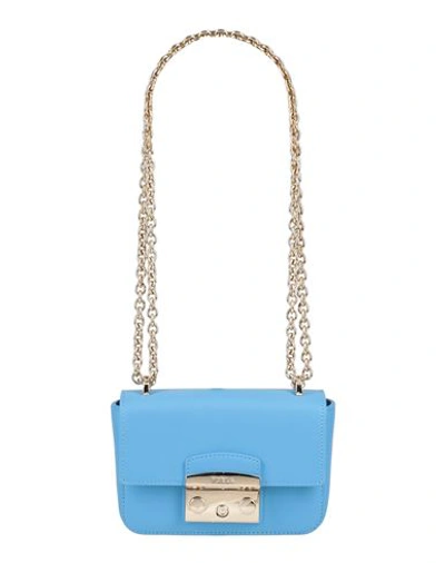 Furla Woman Shoulder Bag Azure Size - Soft Leather In Blue