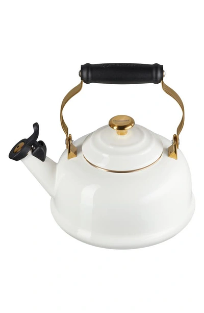 Le Creuset Noël Collection Whistling Tea Kettle In White