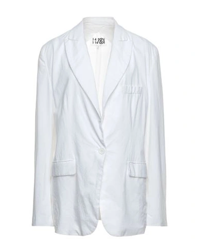 Mm6 Maison Margiela Woman Suit Jacket White Size 6 Cotton
