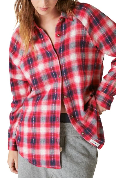 Lucky Brand Oversize Plaid Cotton Button-up Shirt In Red Clover Plaid