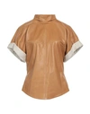 Isabel Marant Woman Top Sand Size 8 Lambskin In Beige