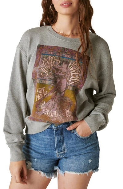 Lucky Brand Janis Joplin Poster Sweatshirt In Multi