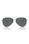 Ray Ban Ray-ban Reverse 62mm Oversize Aviator Sunglasses In Grey