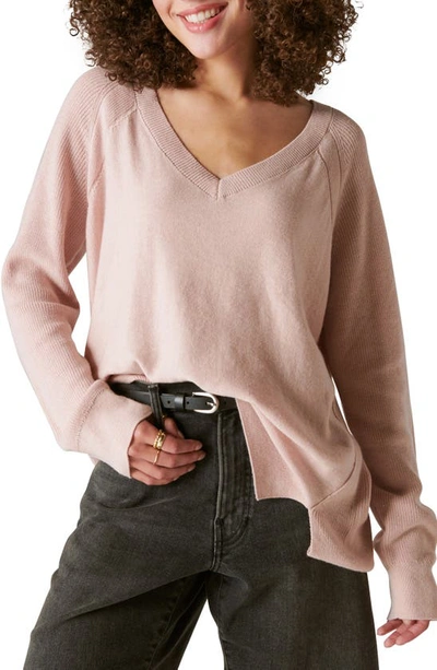 Lucky Brand Cloud Soft V-neck Sweater In Sepia Rose